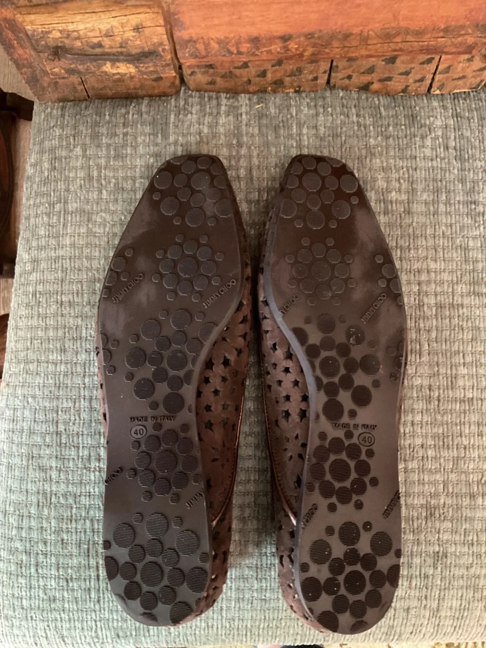 Jimmy Choo, made in Italy, brown suede flats size 40